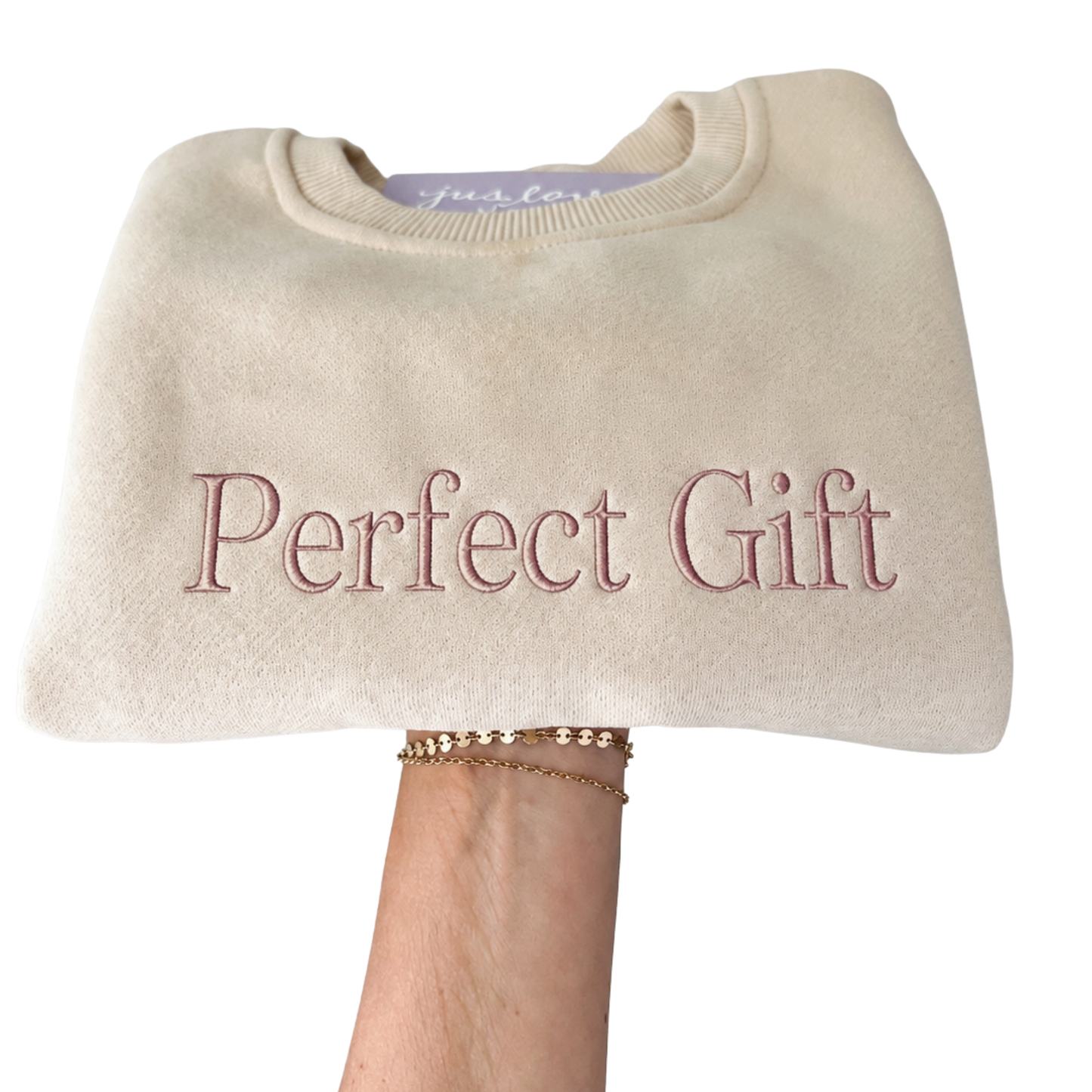 Perfect Gift Baby Sweatshirt – Cream Embroidered Soft Pullover